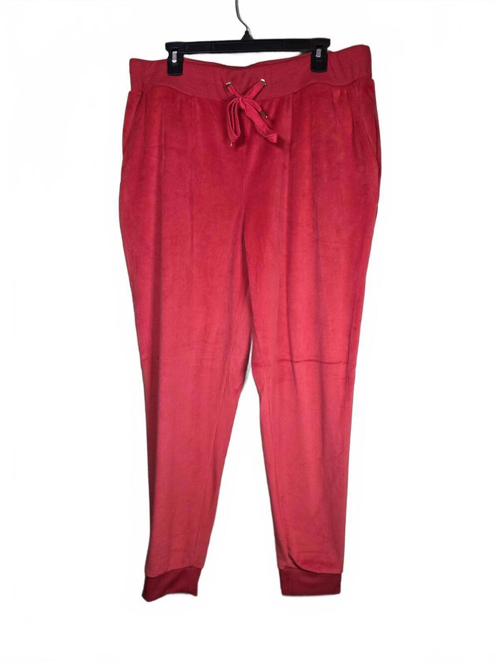 Cozy Red Jogger Pants - White Mark 1XL